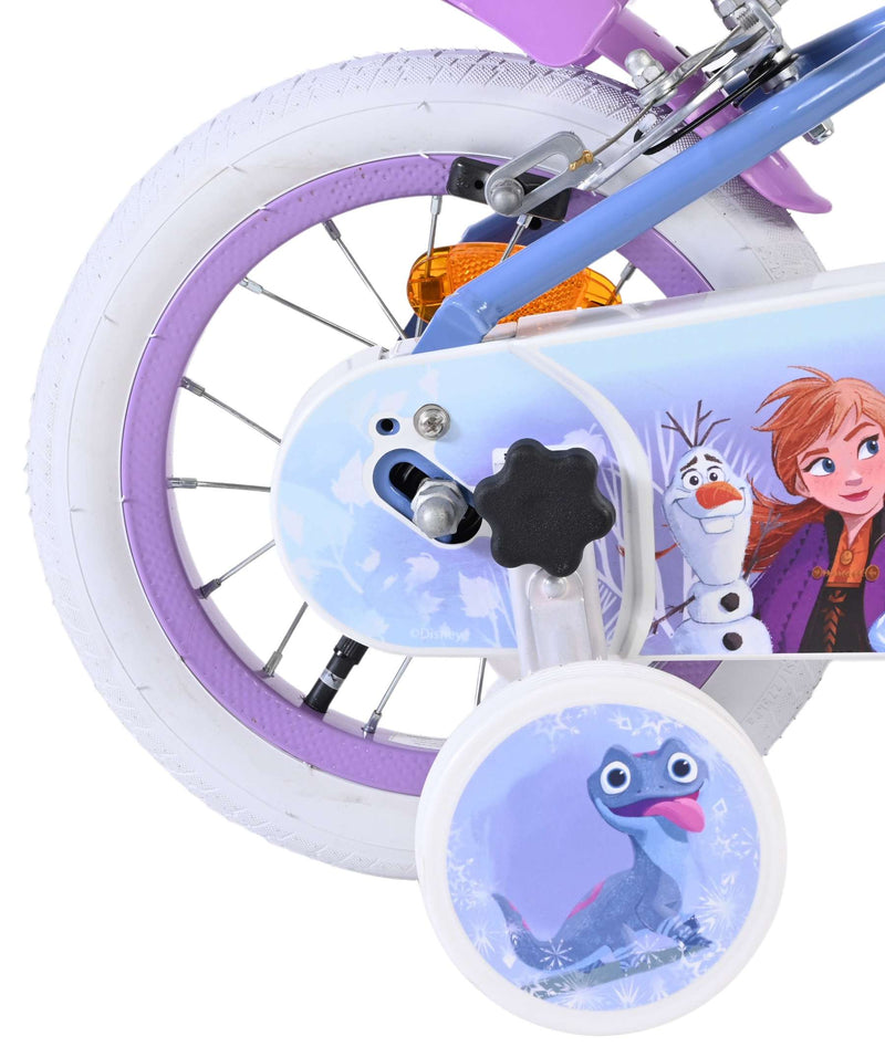Load image into Gallery viewer, Disney die eiskönigin disney frozen 2 kinderfiets - meisjes - 12 inch - blauw paars - twee handremmen
