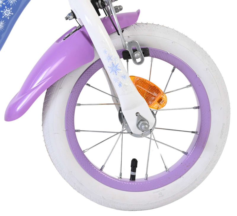 Load image into Gallery viewer, Disney die eiskönigin disney frozen 2 kinderfiets - meisjes - 12 inch - blauw paars - twee handremmen

