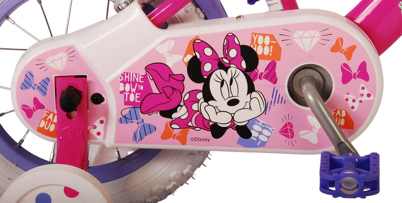 Load image into Gallery viewer, Disney minnie cutest ever! kinderfiets - meisjes - 12 inch - roze - twee handremmen
