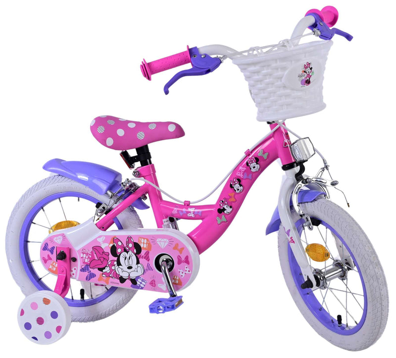 Load image into Gallery viewer, Disney Minnie Kinderfiets Meisjes 14 inch Roze Twee handremmen
