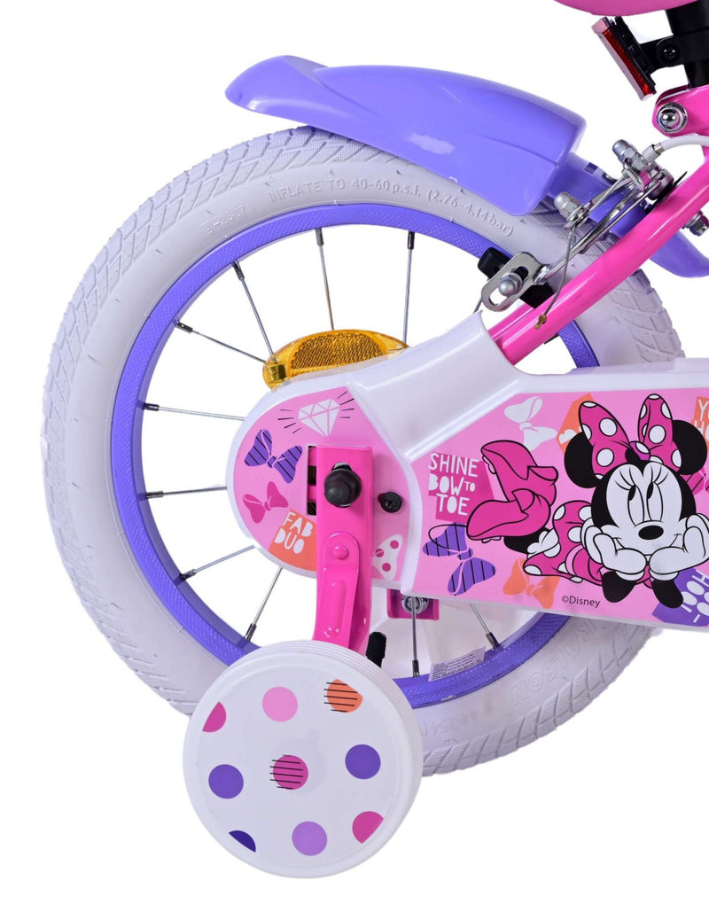 Load image into Gallery viewer, Disney Minnie Kinderfiets Meisjes 14 inch Roze Twee handremmen
