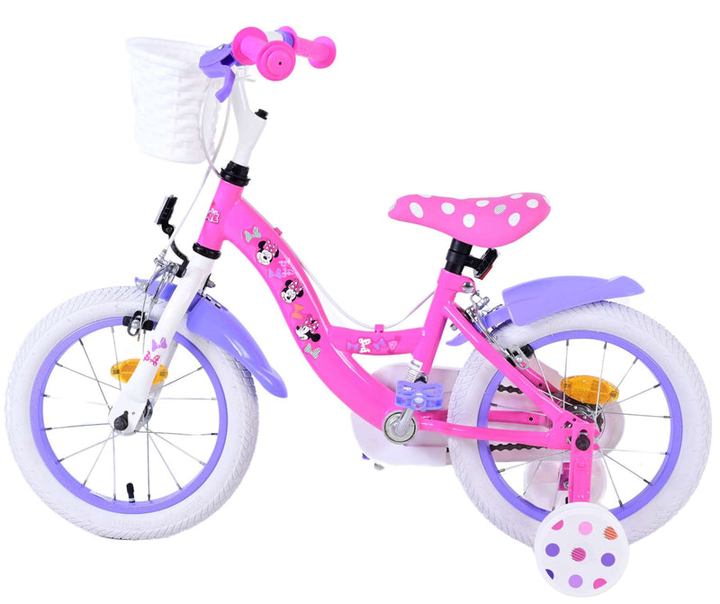 Load image into Gallery viewer, Disney Minnie Kinderfiets Meisjes 14 inch Roze Twee handremmen
