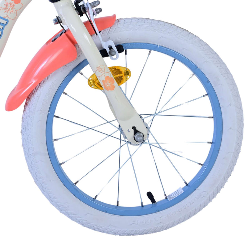 Load image into Gallery viewer, Stitch Stitch Kinderfiets Meisjes 16 inch Crème Koraal Blauw Twee handremmen
