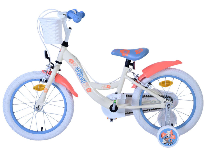 Load image into Gallery viewer, Stitch Stitch Kinderfiets Meisjes 16 inch Crème Koraal Blauw Twee handremmen
