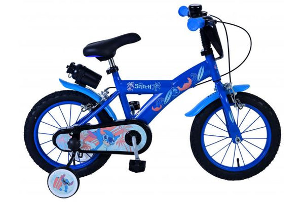 Disney Stitch Kinderfiets - Jongens - 14 inch - Blauw - Twee handremmen