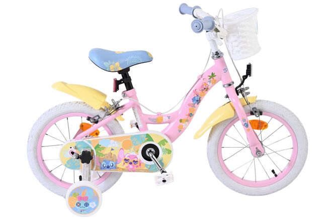 Load image into Gallery viewer, Stich disney stitch kinderfiets - meisjes - 14 inch - roze - twee handremmen
