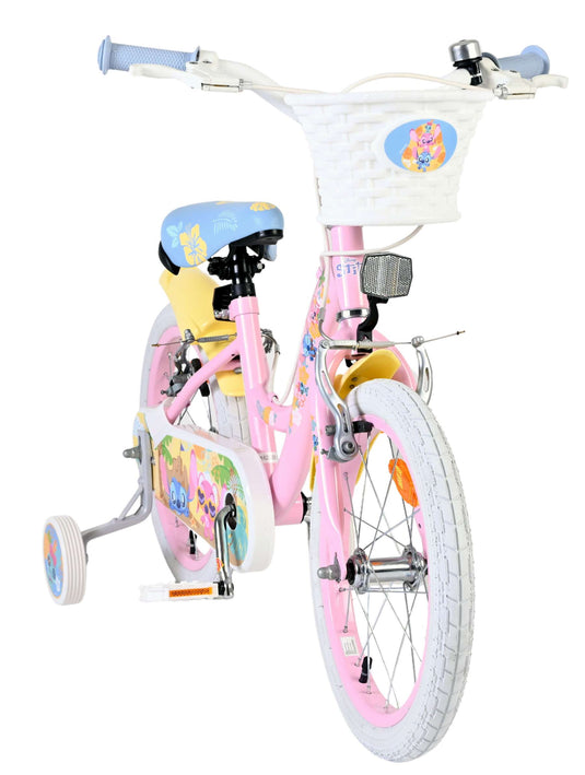 Stich disney stitch kinderfiets - meisjes - 16 inch - roze - twee handremmen