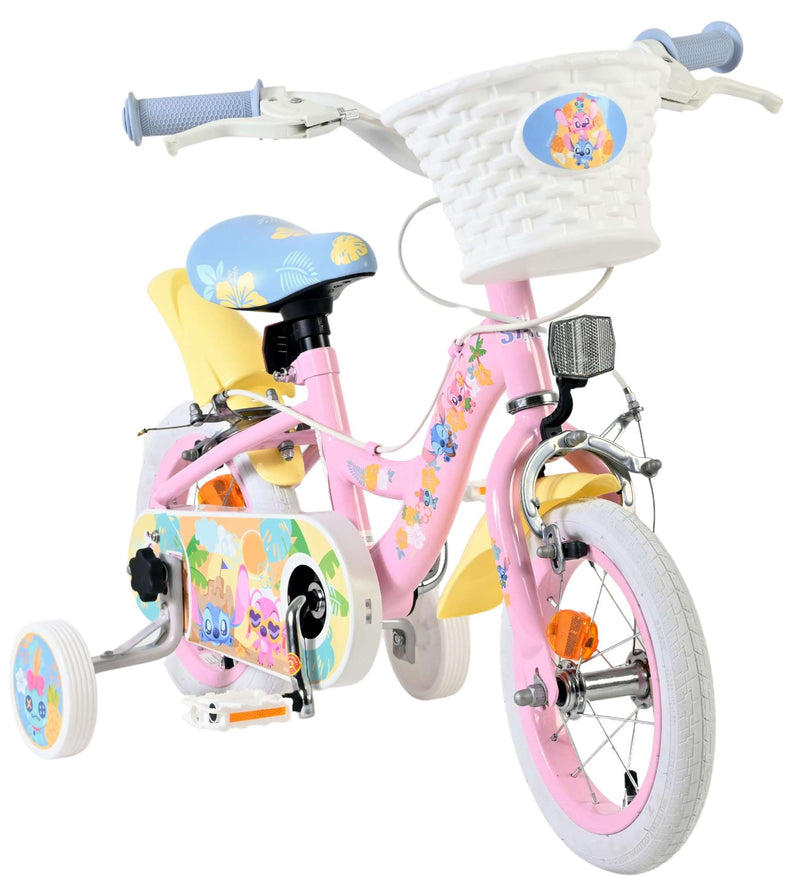 Load image into Gallery viewer, Stich disney stitch kinderfiets - meisjes - 12 inch - twee handremmen - roze
