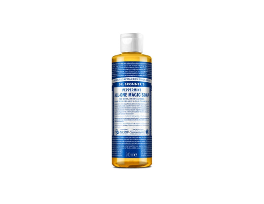 Dr. bronner's vloeibare zeep - pure castile - pepermunt - 240 ml