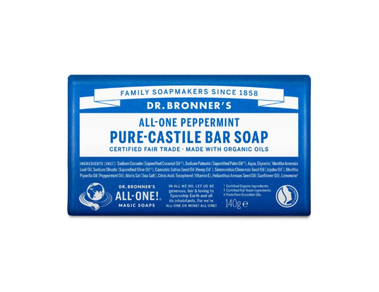 Dr. bronner's zeepblok - pure castile - pepermunt