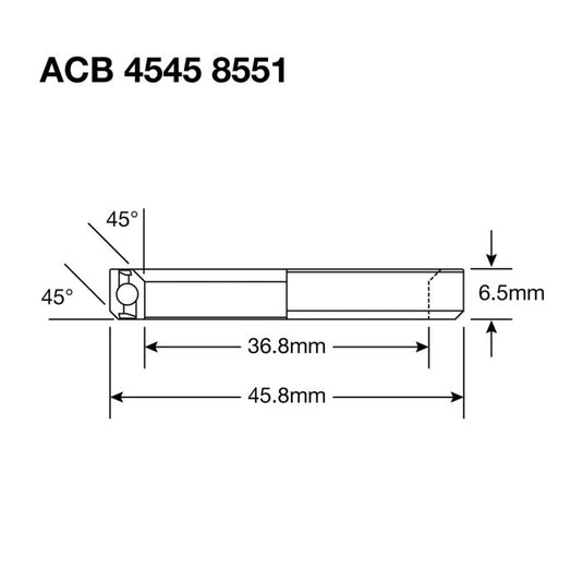 Enduro bearings acb 4545 s8551 bo - abec 5 - black oxide (angular contact) - 36,8x45,8x6,5 (45x45°)