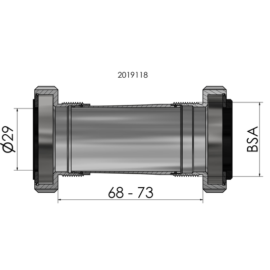 Trapas Elvedes SRAM DUB BSA voor Race MTB