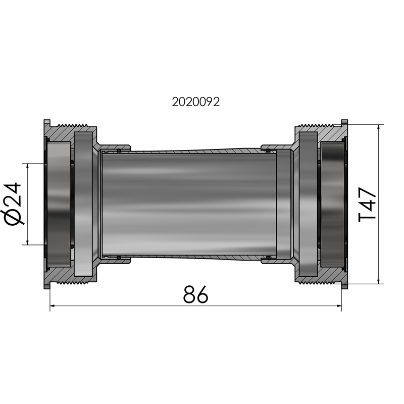 Load image into Gallery viewer, Trapas Elvedes Thread fit T47 Shimano intern 86 mm
