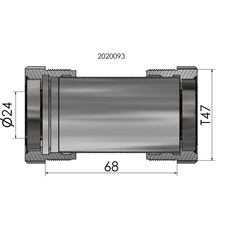 Load image into Gallery viewer, Trapas Elvedes Thread fit T47 Shimano extern 68 mm
