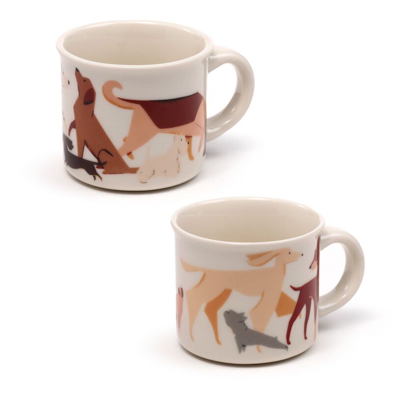 Load image into Gallery viewer, Barks hond set 2 porselein espresso kopjes
