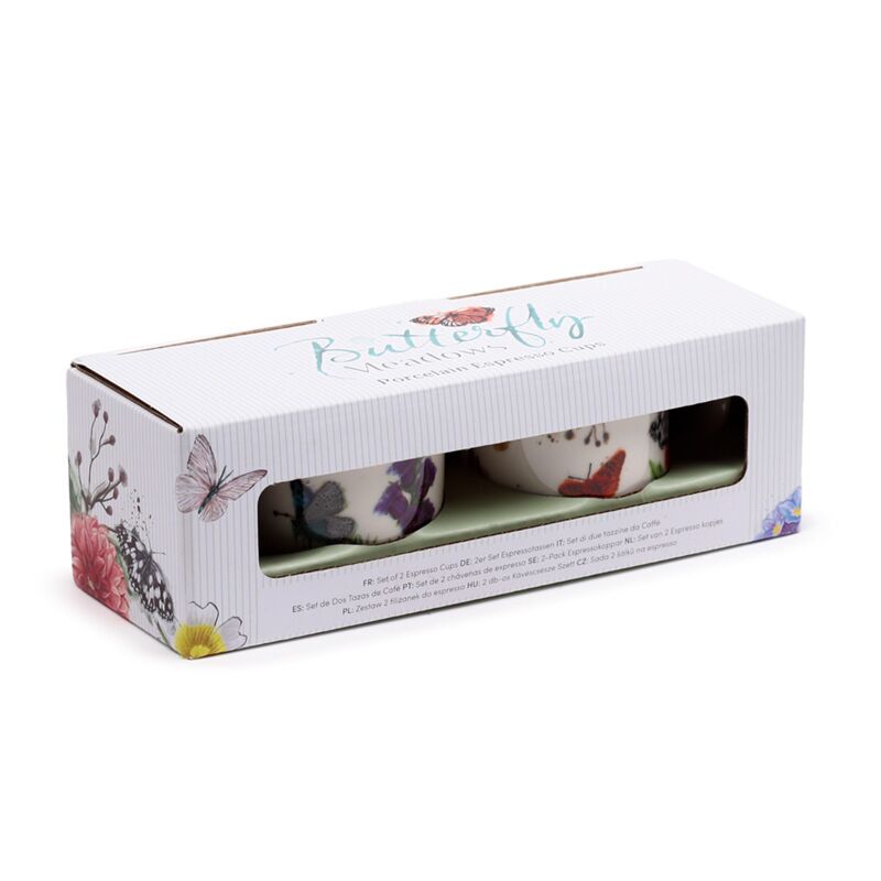 Load image into Gallery viewer, Butterfly meadows set 2 porselein espresso kopjes
