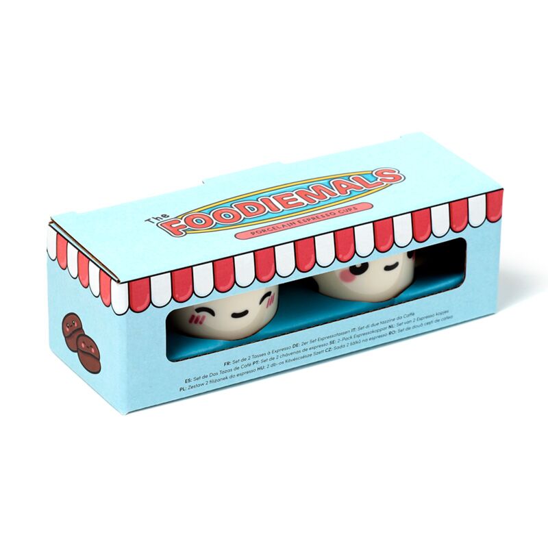 Load image into Gallery viewer, Foodiemals set 2 porselein espresso kopjes
