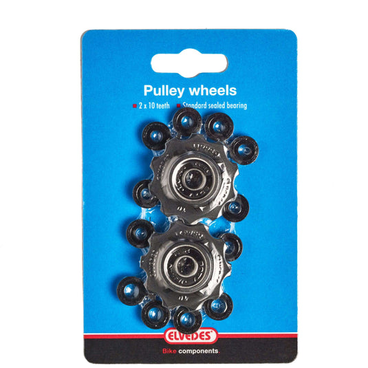 derailleurwieltjes 10 tanden 8S zwart 2 stuks