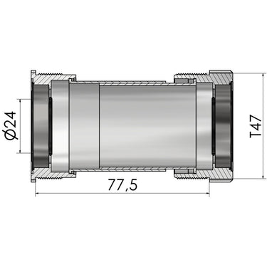 Elvedes trapas thread fit t47a (cerv�lo) voor 24mm shimano