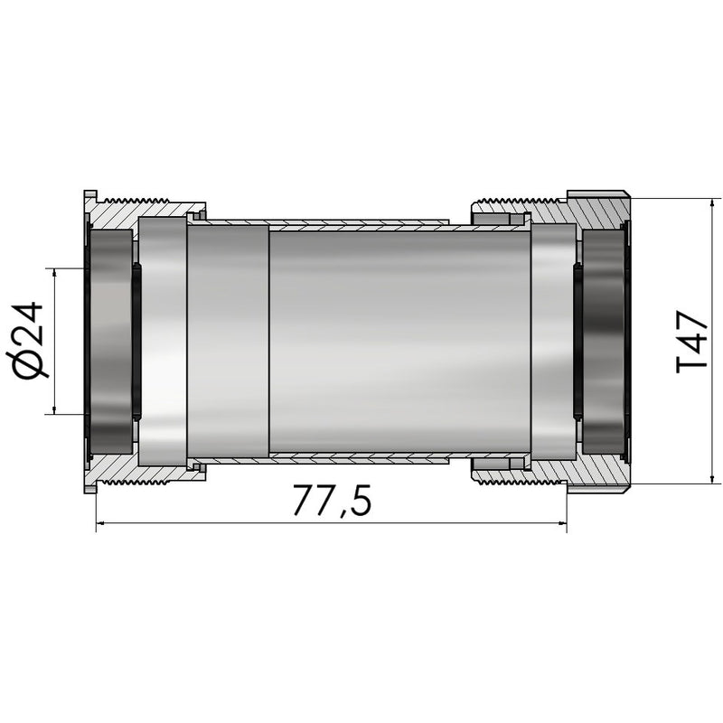 Load image into Gallery viewer, Elvedes trapas thread fit t47a (cervélo) voor 24mm shimano
