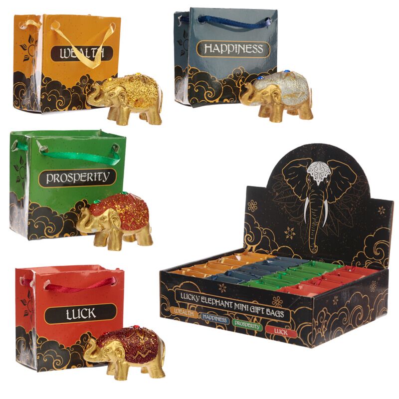 Load image into Gallery viewer, Mini metallic glitter geluk olifant in een tasje
