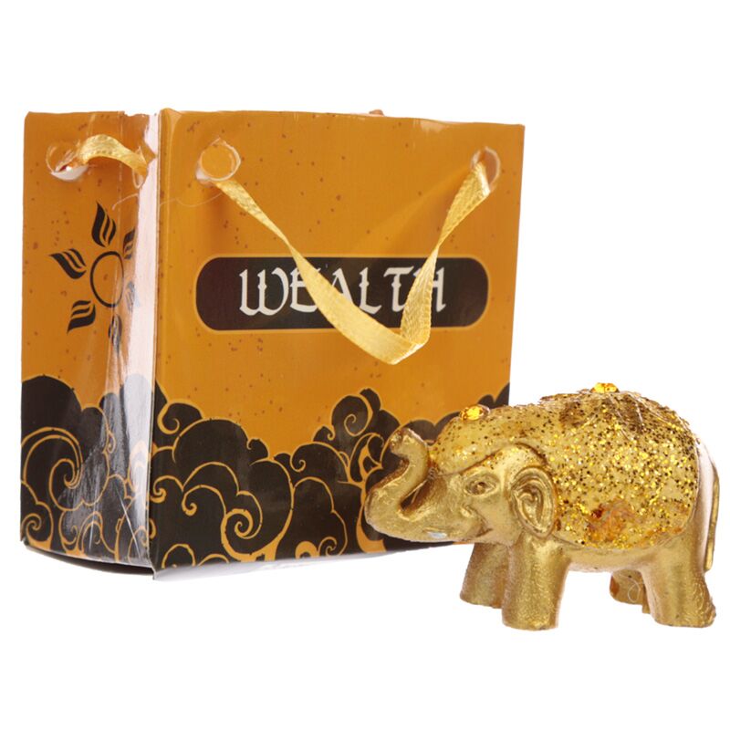Load image into Gallery viewer, Mini metallic glitter geluk olifant in een tasje
