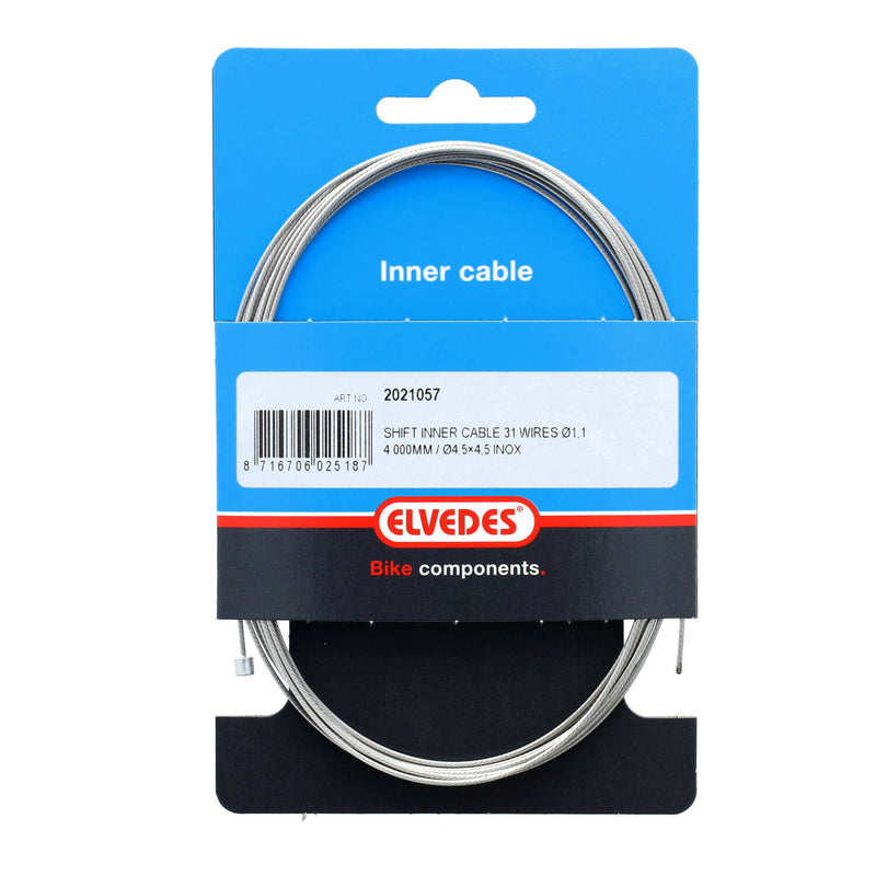 Load image into Gallery viewer, Elvedes cable systems bv elvedes 2021057 schakel binnenkabel 4000 mm. 31 draads rvs slick ø1.1 mm. met n-nippel ø4.5x4.5
