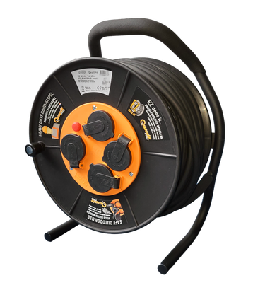 Qwattpro kabelhaspel 25mtr 3x2.5 er-300ez 4-voudig