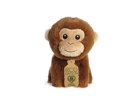 Eco nation pluchen knuffel - mini - aap - 13 cm