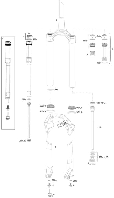 Rockshox verende voorvork pike dj susp. fork rs pike dj red 100mm travel
