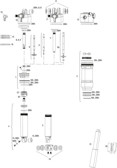 Rockshox schokdemper deluxe ultimate rct rs federb. deluxe ult. rct 165 x 42.5