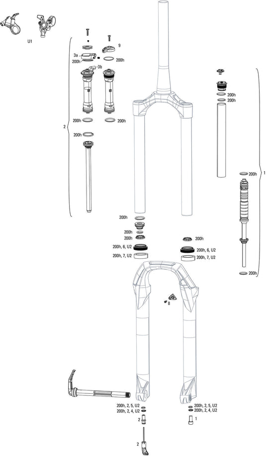 Rockshox verende voorvork judy silver tk susp.fork rs judy sil.tk 130mm black