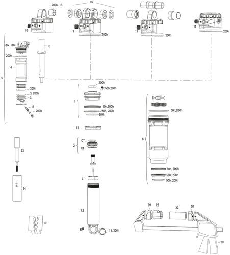 Rockshox schokdemper super deluxe ultimate rc2t rear shock rs sup.del. ult.rc2t 190x42,5mm