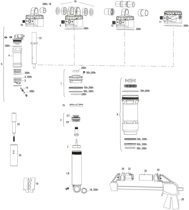 Load image into Gallery viewer, Rockshox schokdemper super deluxe ultimate rc2t rear shock rs sup.del. ult.rc2t 190x42,5mm

