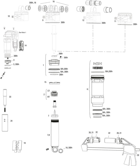 Rockshox schokdemper super deluxe ultimate flight attendant rear shock rs sup.del. ult.fa 205x60mm