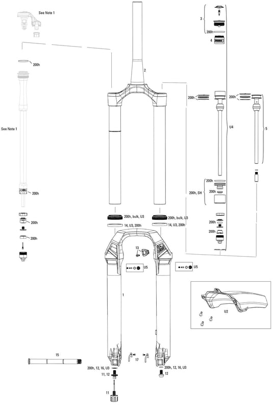 Rockshox verende voorvork lyrik ultimate flight attendant 27,5 + 29 boost susp.fork rs lyrik ult. fl.att.27,5 + 29 red