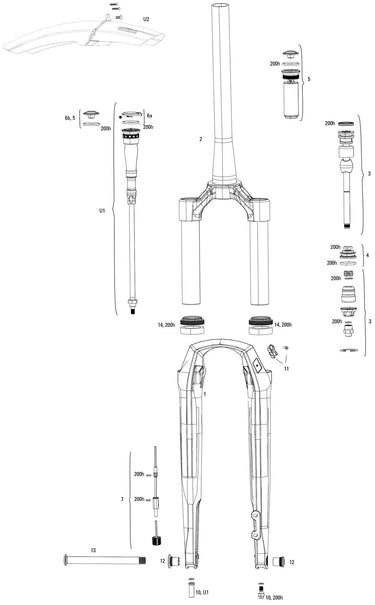 Rockshox federgabel rudy ultimate race day 2 xplr rs suspension fork rudy u rd2 700c black 30mm 51off