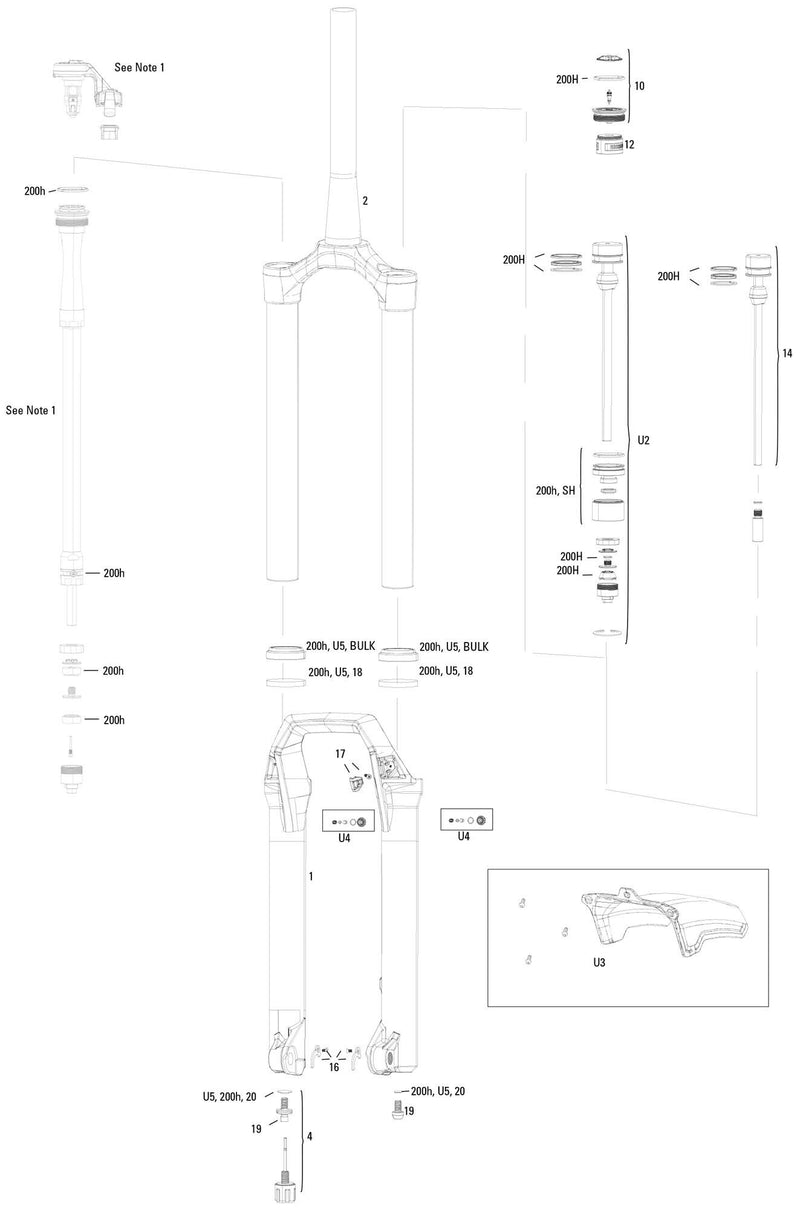 Load image into Gallery viewer, Rockshox verende voorvork zeb ultimate flight attendant 27,5 + 29 boost susp.fork rs zeb ult. fa 27,5 29 boost 170mm
