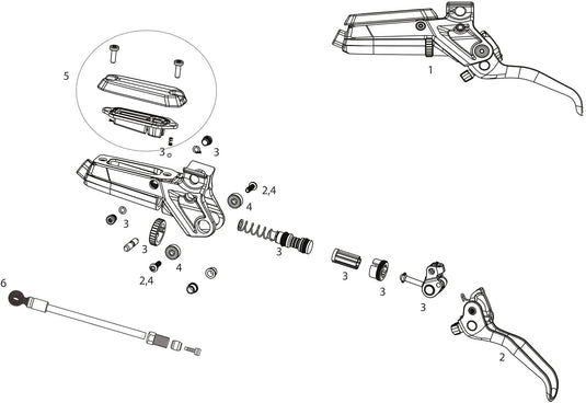 Sram remgreep compl. brake lever ult stealth