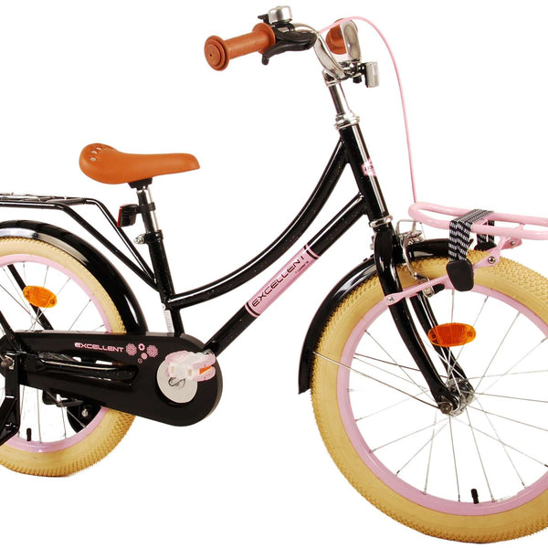 Volare Excellent Kinderfiets - Meisjes - 18 inch - Zwart - 95% afgemonteerd