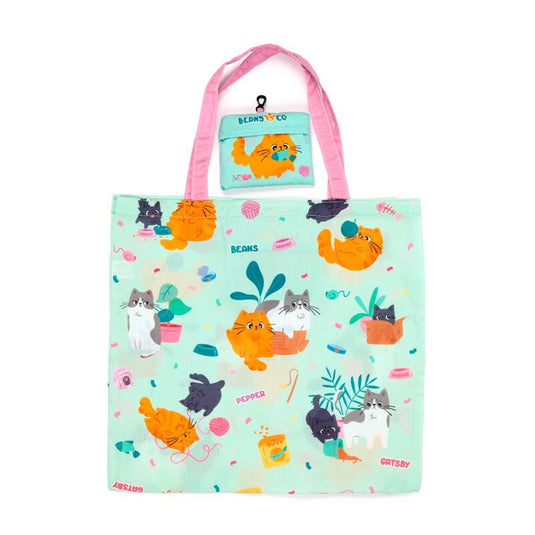Opvouwbare tas - beans co katten