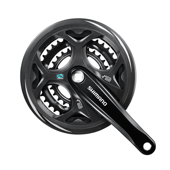 Load image into Gallery viewer, Shimano crankstel altus m311 48-38-28t 175mm +cg kk zwart

