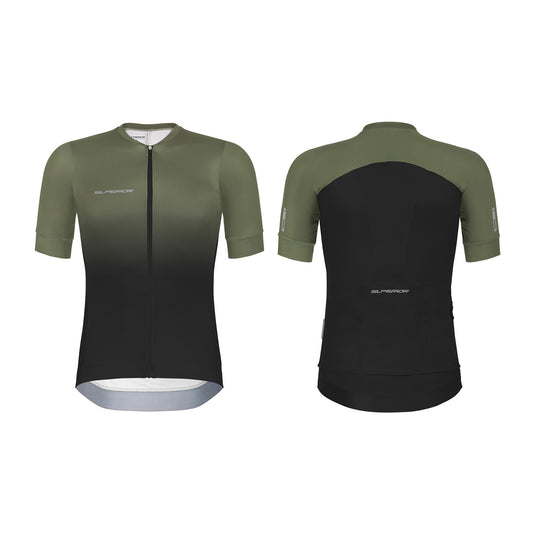 Superior race jersey ss heren maat xl olijf zwart