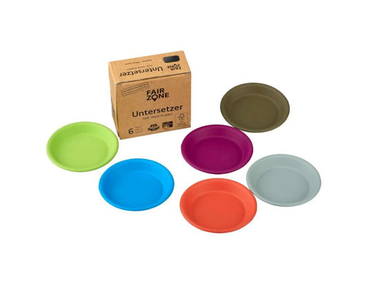 Fairzone onderzetters voor plantenpotten - gekleurd rubber - 6 stuks