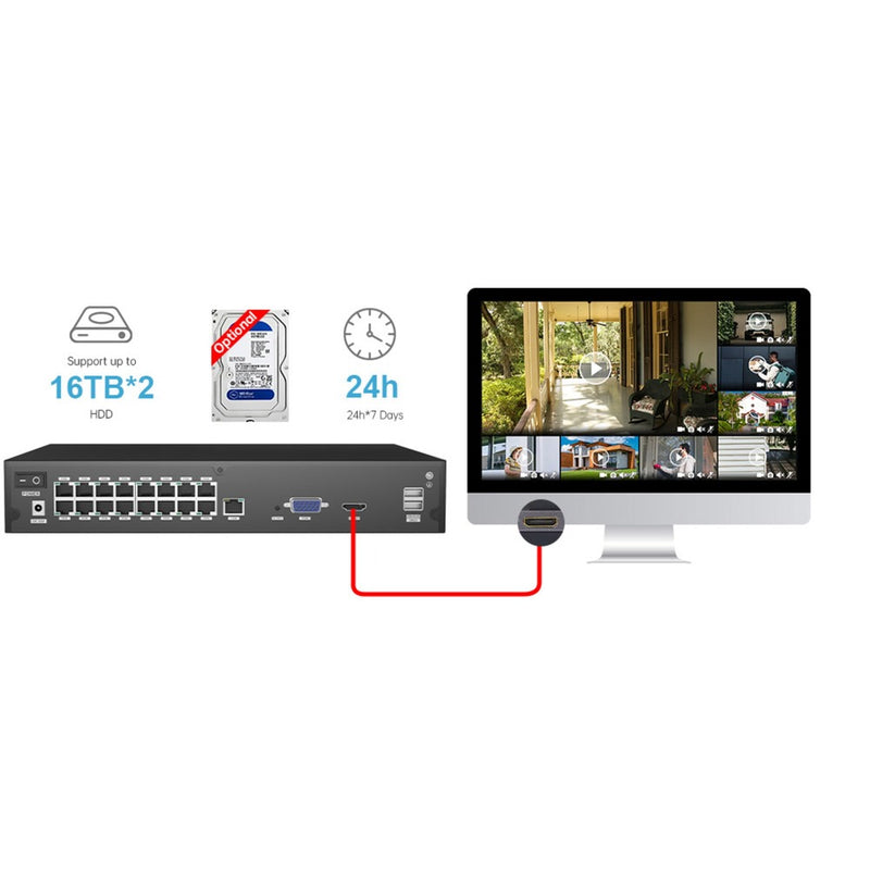 Load image into Gallery viewer, Foscam FNA216HE, 16-kanaals 4K 8MP PoE NVR
