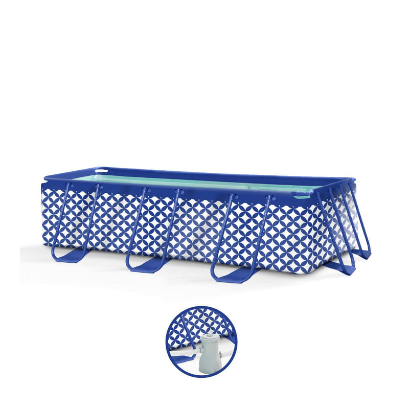 Load image into Gallery viewer, Elegance | donkerblauw wit opzet zwembad 400x200x100 cm incl. accessoires
