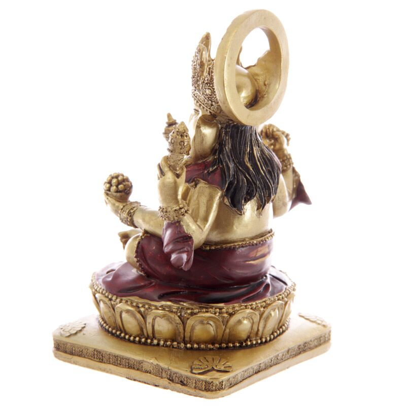 Load image into Gallery viewer, Goud rood ganesh beeld 14cm
