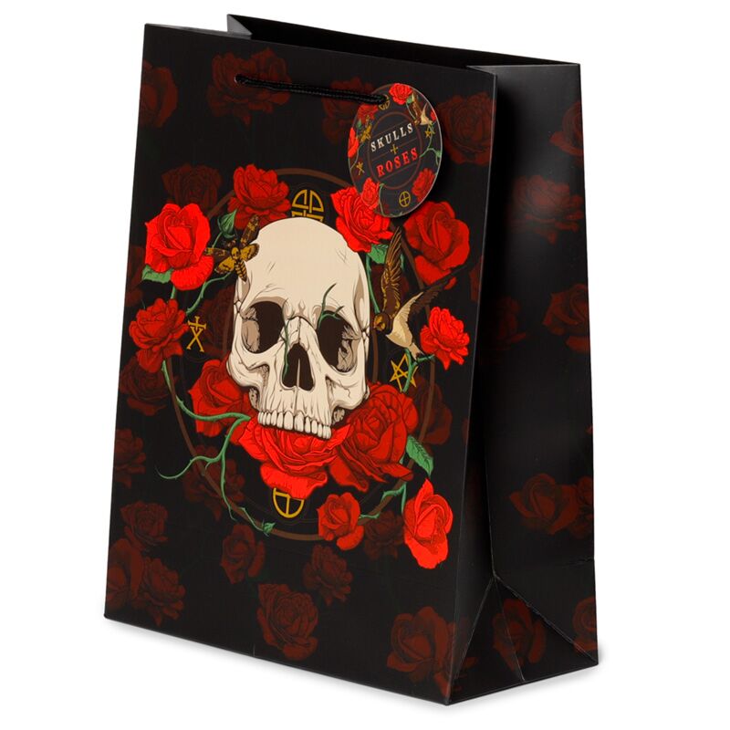 Load image into Gallery viewer, Schedel en rozen rode rozen - cadeautasje large
