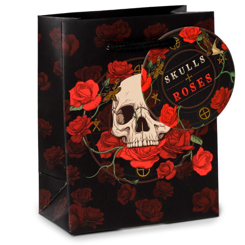Load image into Gallery viewer, Schedel en rozen rode rozen - cadeautasje small
