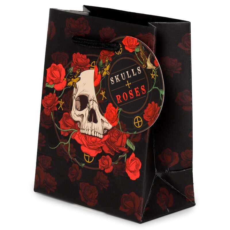 Load image into Gallery viewer, Schedel en rozen rode rozen - cadeautasje small
